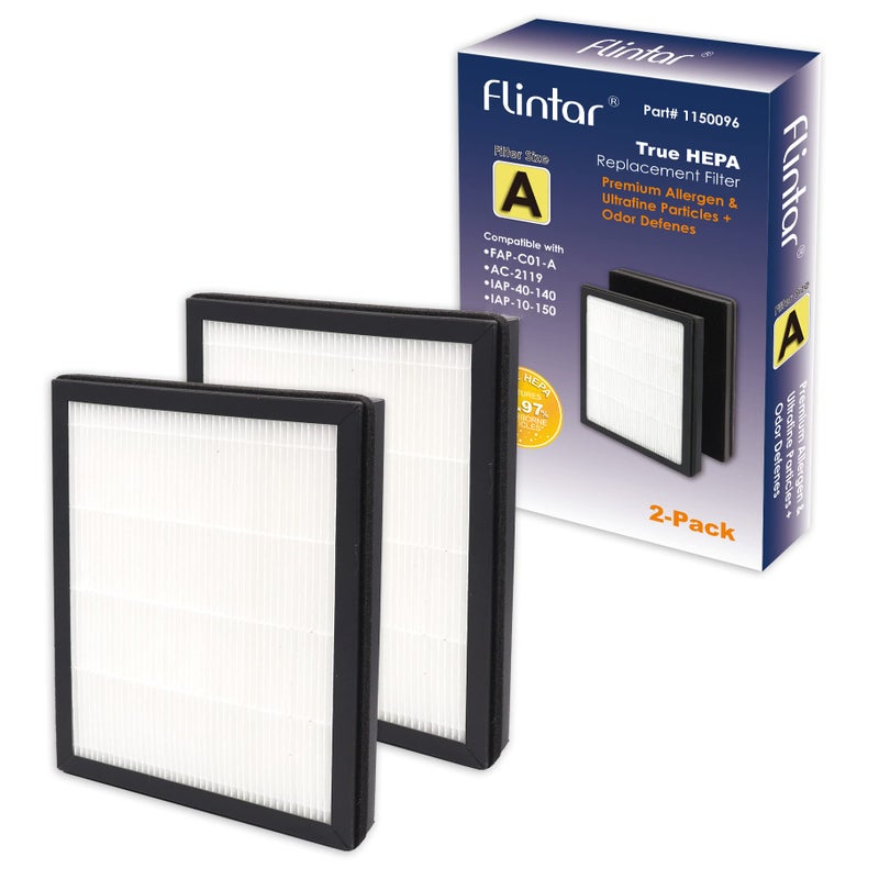 Flintar Type A Replacement Filter A, Made in TAIWAN, Compatible with Filtrete FAP-C01-A and IDYLIS AC-2119, IAP-10-100, IAPC-40-140, IAP-10-150, Part #1150096, Filter Size A, 2-Pack - Image 1